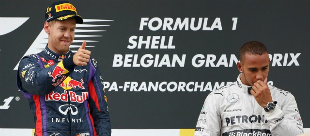 No hay razones para que eso no pueda ocurrir en el futuro, aunque estamos cada vez más cerca del punto en el que necesitaremos estar por delante de él (Vettel, izq.) todas las veces", advirtió Hamilton (derecha). FOTO REUTERS