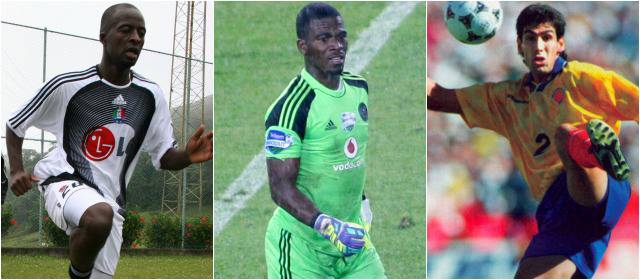 Édison Chará (Izquierda), Senzo Meyiwa (Centro) y Andrés Escobar (Derecha) murieron asesinados a disparos. FOTOS ARCHIVO