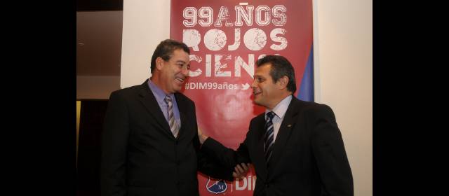 El empalme en el DIM podría demorar meses | Sergio Betancur, junto a Julio Roberto Gómez. FOTO CORTESÍA