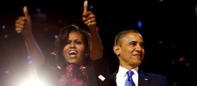 Barack Obama se queda otros cuatro años en la Casa Blanca | El festejo demócrata fue en el centro de convenciones McCornick Place. Allí le dieron la bienvenida . FOTO REUTERS
