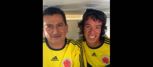 Urán y Lucho: debut en el Metropolitano | Lucho y Rigoberto, en el partido Colombia-Perú. FOTO CORTESÍA