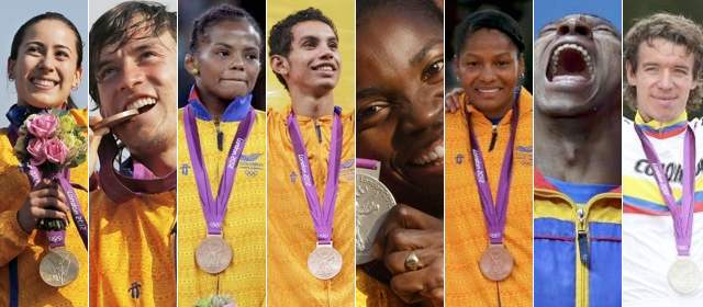 Mariana Pajón y los colombianos ganadores de medallas en los Juegos Olímpicos Londres 2012 | Colombia ha conquistado hasta el momento ocho medallas en los Juegos Olímpicos de Londres 2012.
