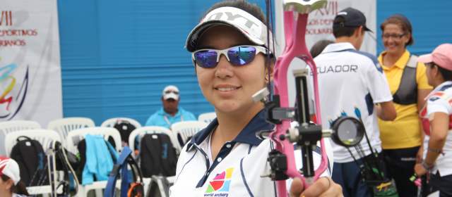 La encargada de dar la primera dorada del día al país fue la risaraldense Sara López en tiro con arco. FOTO CORTESIA COC