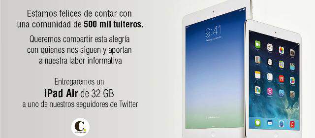 @elcolombiano celebra sus 500 mil seguidores con un iPad para un tuitero