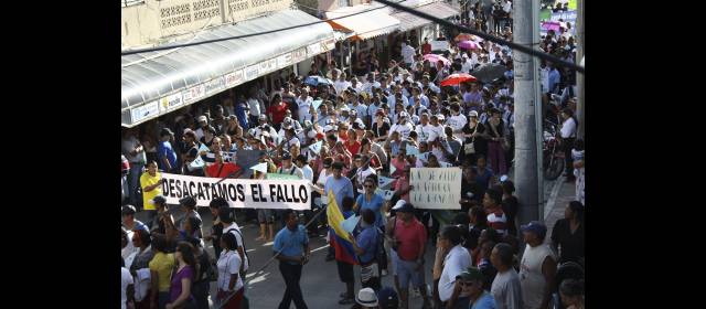 San Andrés, sin ayudas concretas | Con una marcha, los habitantes de San Andrés rechazaron el pasado 22 de noviembre el fallo de la CIJ. FOTO ARCHIVO