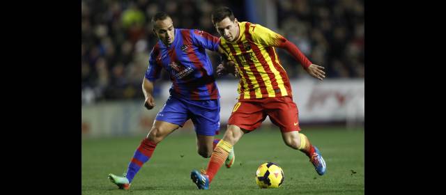 Messi: 400 partidos para marca histórica | El Barcelona, con Messi en nómina, se enfrentará hoy al Levante en la ida de los cuartos de final de la Copa del Rey. FOTO AP