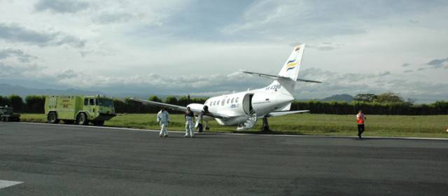 La emergencia se registró en la mañana de este viernes. Foto Cortesía Aeropuerto Internacional de Matecaña.