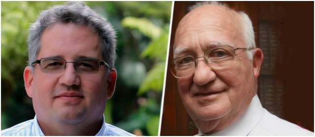 Cara a cara entre Alcaldía y CDO por demolición de Space | Diego Restrepo Isaza, gerente del Isvimed y Álvaro Villegas Moreno, accionista y asesor del Grupo CDO. FOTO ARCHIVO