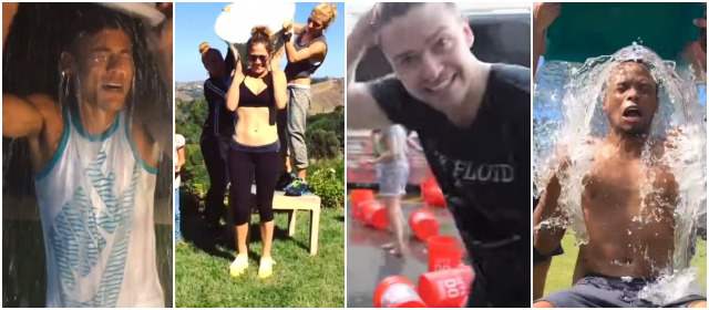 Empapados por una noble causa | Neymar, Camilo Zúñiga, Justin Timberlake y Jennifer López quedaron empapados después de cumplir el reto. Sofía Vergara y James Rodríguez también fueron retados. FOTOS CORTESÍA