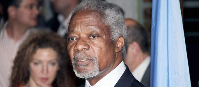 Kofi Annan pidió detener la matanza en Siria | Kofi Annan, enviado especial de la ONU para Siria, llegó este lunes a Damasco. Foto AP