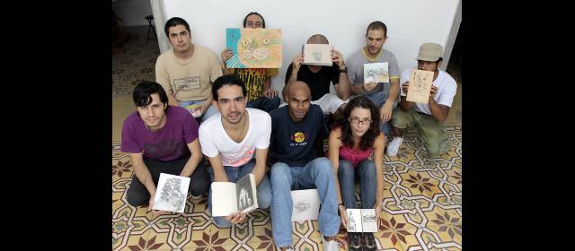 El arte de dibujar y luego mostrar | Algunos de los artistas que expondrán esta noche. FOTO MANUELA PALACIO Y TALLER 7