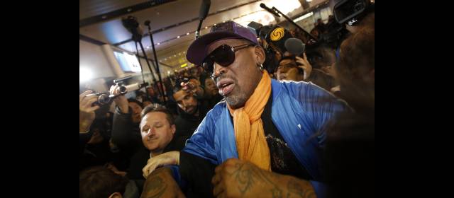 Dennis Rodman, en tratamiento por su adicción al alcohol | La semana pasada, Rodman a su llageda a Corea. FOTO AP