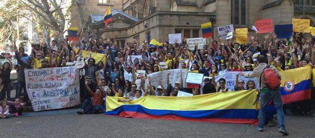 Colombianos en Australia respaldaron el Paro agrario | Fotos. Suministradas por los administradores del grupo de Facebook Colombianos en Sydney