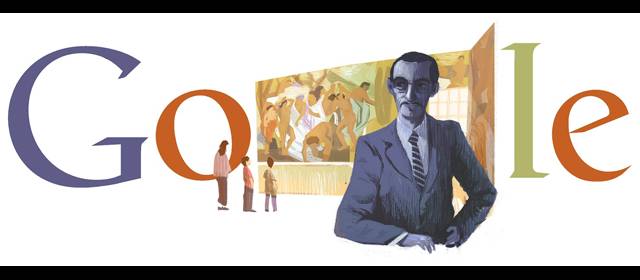 Pedro Nel está en la g de Google | Un retrato y uno de sus murales están en el Doodle. FOTO CORTESÍA