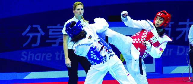 Yopasa subió al podio en Nankín | La taekwondoga bogotana Debbie Yopasa hace historia en los Olímpicos de la Juventud. FOTO CORTESÍA COC