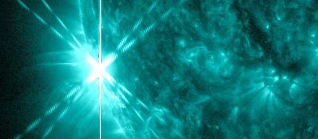 El actual ciclo solar llegó a su pico máximo esperado durante un año | Esta fue la primera de las tres explosiones de esta semana. Ayer llegaron a la Tierra y causaron problemas menores. FOTO SDO/NASA