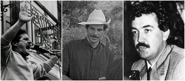 En la imagen de izquierda a derecha: Luis Carlos Galán, Carlos Pizarro y Bernardo Jaramillo. FOTO ARCHIVO-COLPRENSA