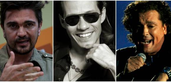 Juanes, Marc Anthony y Carlos Vives están listos para la gala de los Grammy. Foto archivo
