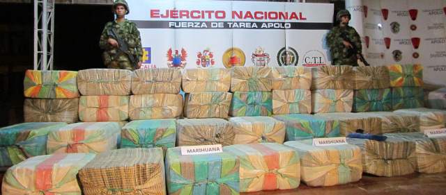 Incautan dos toneladas de marihuana de las Farc que iban hacia el exterior
