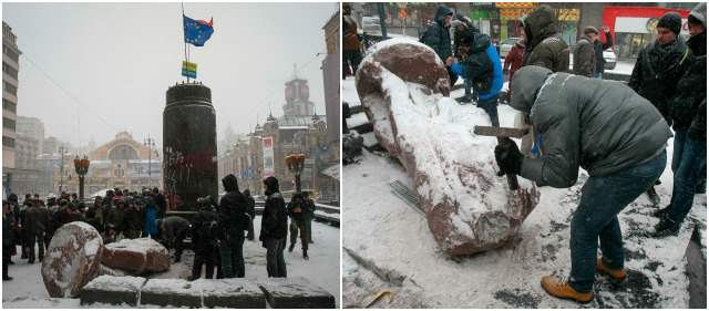 Fragmentos de estatua de Lenin derribada en Kiev se subastan en internet