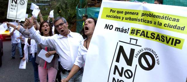 Protestas en El Poblado por la construcción de falsos proyectos VIP. FOTO ARCHIVO | Protestas en El Poblado por la construcción de falsos proyectos VIP. FOTO ARCHIVO