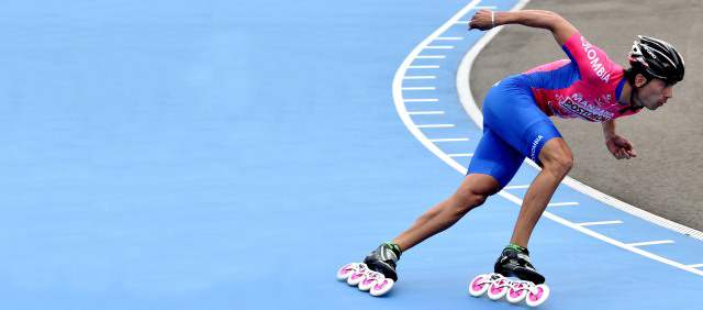 Colombia sale por la "retoma" de Bélgica | Pedro Causil es la máxima figura del patinaje colombiano. Hoy buscará el oro de los 300 metros. FOTO LUIS RAMÍREZ VIZZORIMAGE