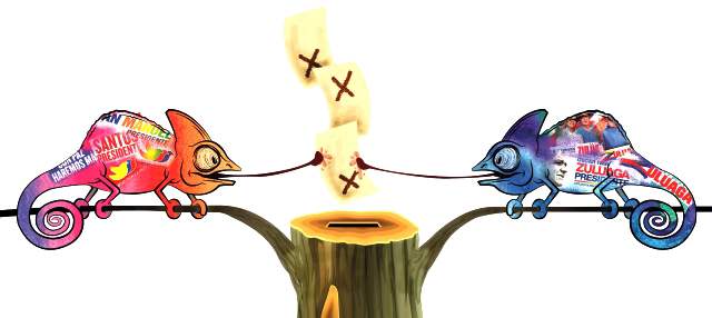 Giro en estrategia para conquistar más votos | ILUSTRACIÓN ESTEBAN PARÍS