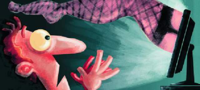 Cuando un banner triple X lo sorprende en la web | ILUSTRACIÓN ESTEBAN PARÍS