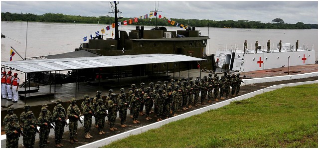 Este lunes comienza operaciones la nueva Fuerza Naval del Oriente | El escenario de operaciones de esta nueva unidad son los ríos navegables de las cuencas de Orinoco, Arauca, Meta, Vichada, Tomo, Vita, parte del Guaviare, Inírida y otros afluentes menores. FOTO COLPRENSA