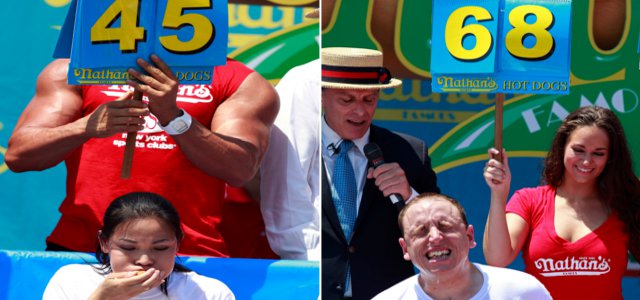 Sonya Thomas y Joey Chestnut revalidan títulos de devoradores de "hot dogs" | FOTOS REUTERS