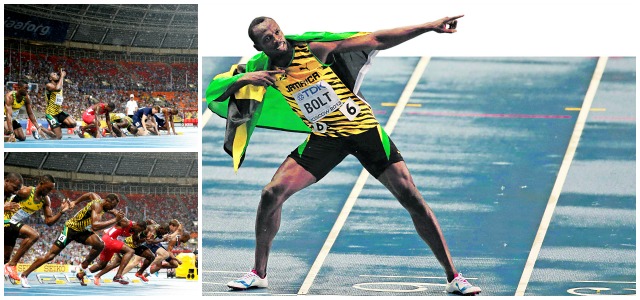 El Rayo apareció en la lluvia de Moscú | El jamaiquino Usain Bolt recuperó su título mundial en los 100 metros planos, un cetro que había perdido en 2011 por una salida en falso. FOTO REUTERS