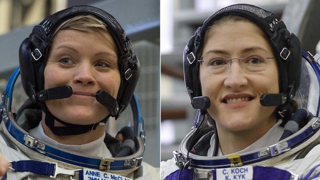 Las astronautas Anne McClain y Christina H. Koch. Foto: Nasa