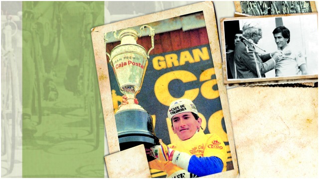 Lucho Herrera, Campeón de la Vuelta a España de 1987, con el equipo Café de Colombia. FOTO ARCHIVO