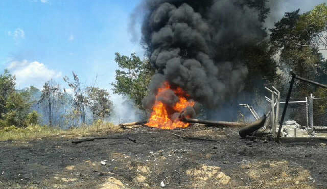 Imagen de archivo de atentado en oleoducto en Tibú. FOTO: COLPRENSA