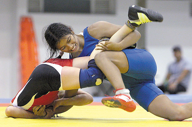 En la imagen, Carolina Castillo, una de las apuestas de Colombia para la lucha olímpica en Río-2016. FOTO colprensa