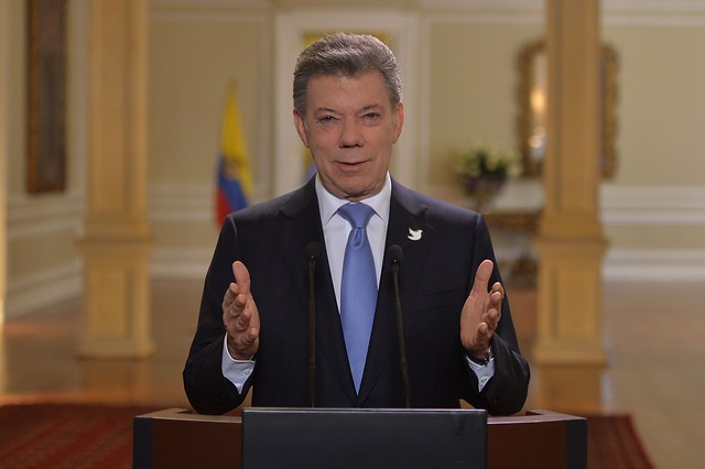 El presidente de la República, Juan Manuel Santos, durante alocución presidencial este jueves. FOTO Colprensa/Presidencia