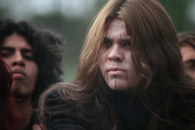 En el escenario Plaza, Steined Glory ha compartido escenario con el vocalista de Cuentos de los hermanos Grind, una banda colombiana de Grind Core. FOTO Colprensa