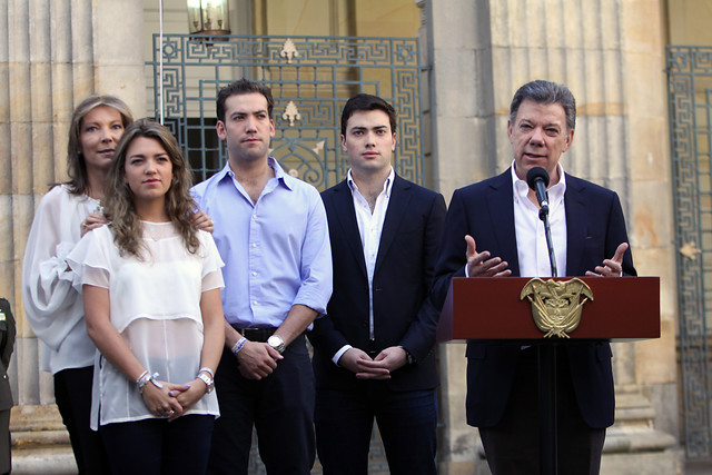 Mayo de 2014, primera vuelta de la reelección cuando se midió contra Óscar Iván Zuluaga. FOTO COLPRENSA