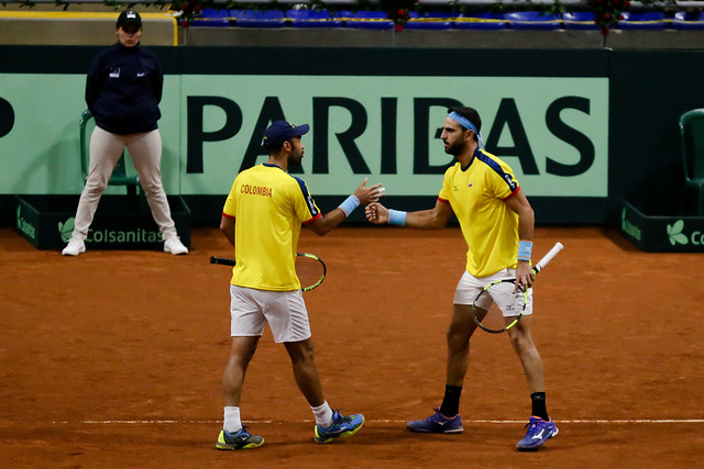 Juan Sebastián Cabal y Roert Farah, lograron el punto en dobles para ganarle a Suecia el paso a las finales de Copa Davis. FOTO COLPRENSA
