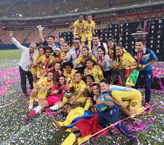 En dos años de participación en el fútbol profesional, Atlético Huila ha sumado un subtítulo (2017) y un título de la Liga Femenina (2018) y el triunfo de la Copa Libertadores. FOTO Cortesía conmebol