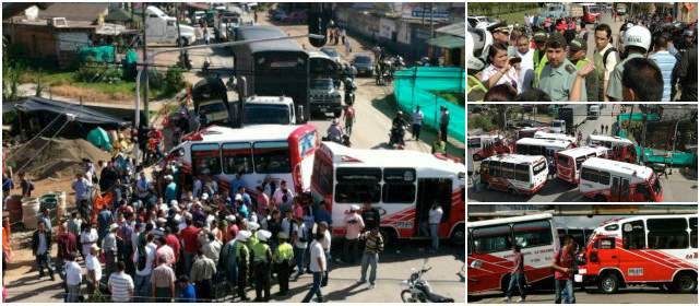 Paro de transportadores en Caldas afecta movilidad del sur del Valle de Aburrá | Miles de usuarios de la población están afectados por la no prestación del servicio de La Valeria. Mientras que muchos conductores que viajaban hacia Medellín o hacia el sur de Caldas están represados en la vía. FOTO DONALDO ZULUAGA