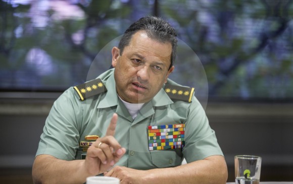 El general Jorge Nieto estuvo de visita en Medellín, en el marco de la Cumbre Anual de Generales. Asistió a reuniones de análisis de seguridad con el Alcalde y el Gobernador. FOTO Esteban Vanegas