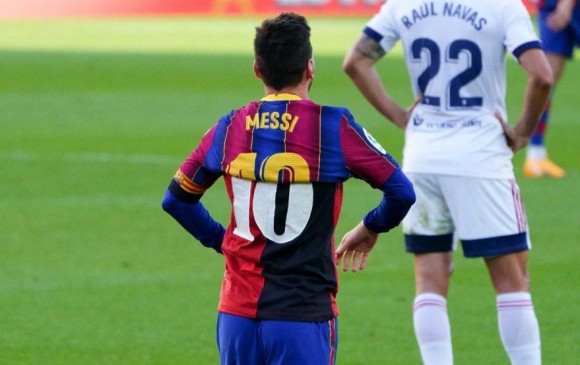 Messi fue multado con 600 euros por quitarse la camiseta del Barcelona. FOTO FC BARCELONA