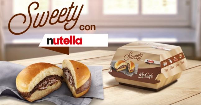 Una hamburguesa hecha de Nutella, la nueva invención de McDonalds. FOTO TWITTER @sackinima