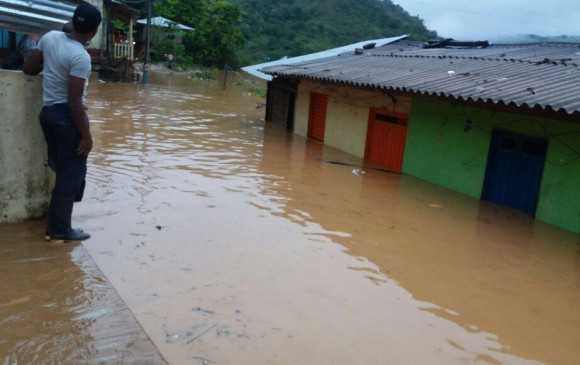 La inundación en el municipio de Anorí. FOTO Cortesía Dapard 