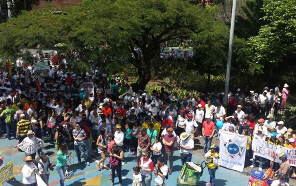 Los organizadores esperaban la movilización de cientos en unas 50 ciudades principales del país. FOTO ALEX ANDRÉS HEREIRA FLÓREZ