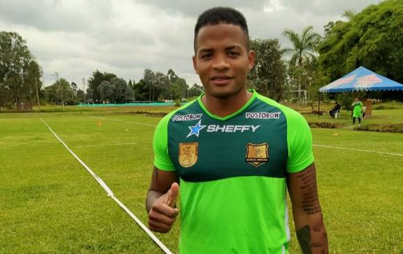 El delantero Andrés Rentería llegó a Rionegro procedente del San Lorenzo. Trabaja para brillar. FOTO Twitter Águilas