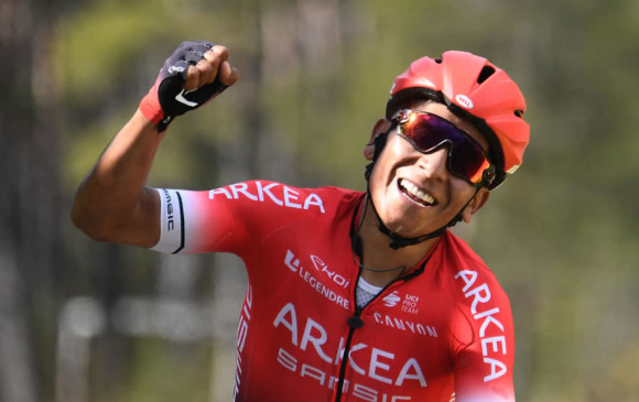 Nairo ratificó sentirse feliz con su nueva escuadra, Arkea. FOTO AFP