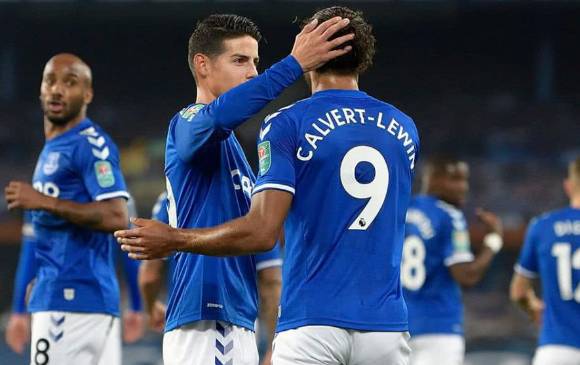 James y Dominic Calvert-Lewin cumplen una grata actuación en la Premier. FOTO CUENTA DE TWITTER EVERTON