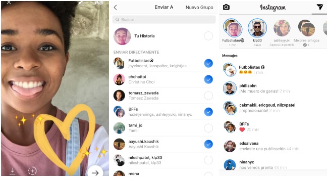 Los mensajes directos que desaparecen se pueden enviar entre amigos, individualmente o en grupos. FOTO Cortesía